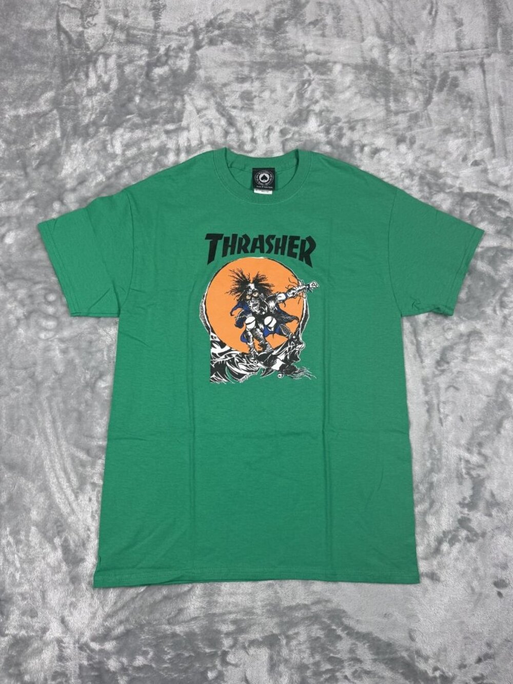Thrasher Shirt Men's Medium Green Pushead Off Road Graphic Skateboarding Tee